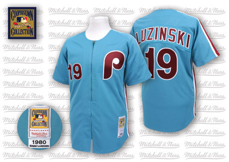Philadelphia Phillies #19 Luzinski Blue Throwback Jersey
