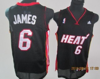 Miami Heat #6 LeBron James Black Swingman Jersey