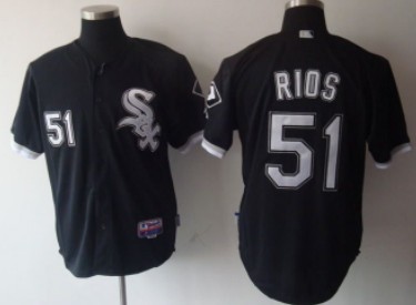 Chicago White Sox #51 Rios Black Jersey