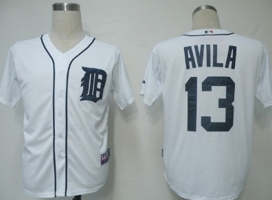 Detroit Tigers #13 Avila White Jersey