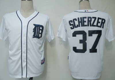 Detroit Tigers #37 Max Scherzer White Jersey