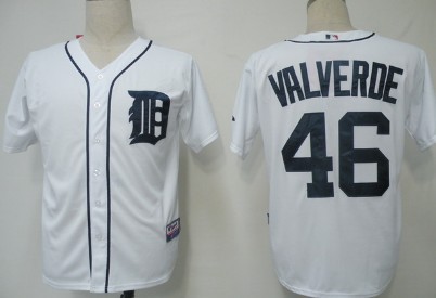 Detroit Tigers #46 Valverde White Jersey
