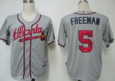 Atlanta Braves #5 Freddie Freeman Gray Jersey