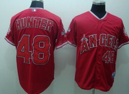 LA Angels of Anaheim #48 Hunter Red Jersey