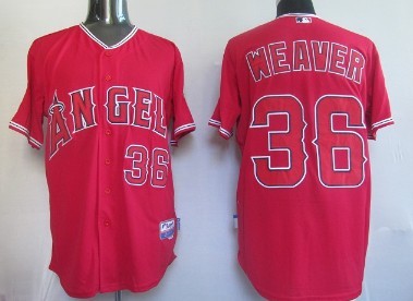 LA Angels of Anaheim #36 Weaver Red Jersey