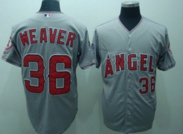 LA Angels of Anaheim #36 Weaver Gray Jersey