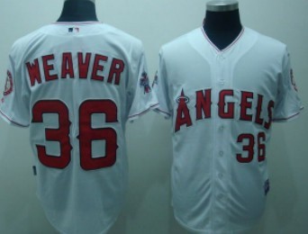 LA Angels of Anaheim #36 Weaver White Jersey
