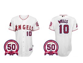 LA Angels of Anaheim #10 Wells White Jersey