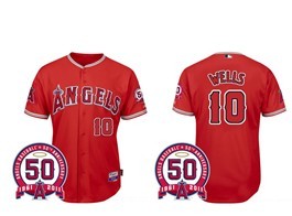 LA Angels of Anaheim #10 Wells Red Jersey
