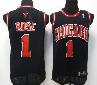 Chicago Bulls #1 Derrick Rose Black Swingman Jersey