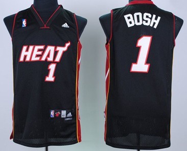Miami Heat #1 Chris Bosh Black Swingman Jersey