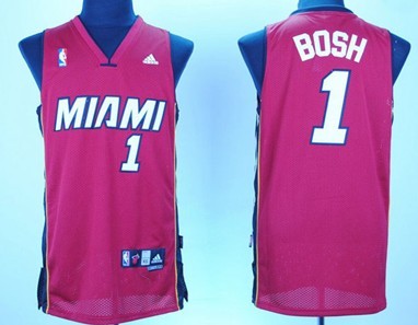Miami Heat #1 Chris Bosh Red Swingman Jersey