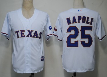 Texas Rangers #25 Napoli White Jersey