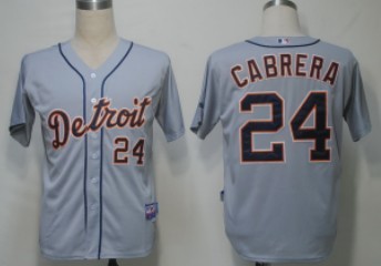 Detroit Tigers #24 Miguel Cabrera Grey Jersey
