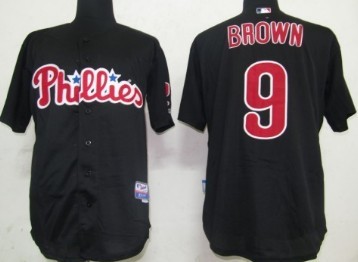 Philadelphia Phillies #9 Brown Black Jersey