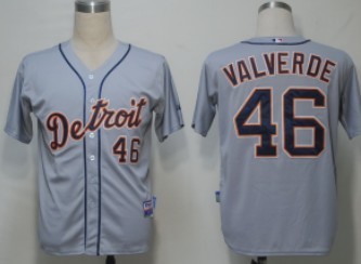 Detroit Tigers #46 Valverde Gray Jersey