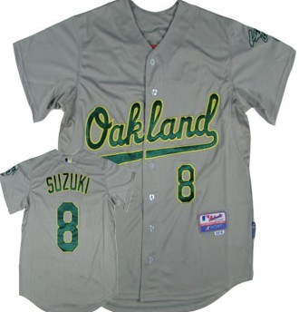 Oakland Athletics #8 Suzuki Gray Jersey