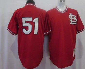 St. Louis Cardinals #51 Willie McGee Red Throwback Jersey