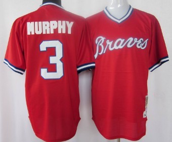 Atlanta Braves #3 Dale Murphy Red Throwback Jersey