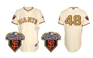 San Francisco Giants #48 Pablo Sandoval Cream With Gold Jersey