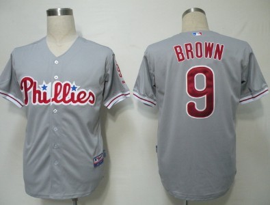 Philadelphia Phillies #9 Brown Gray Jersey