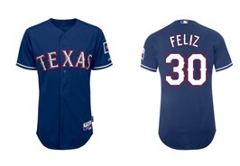 Texas Rangers #30 Feliz Blue Jersey