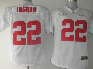 Alabama Crimson Tide #22 Ingram White Jersey