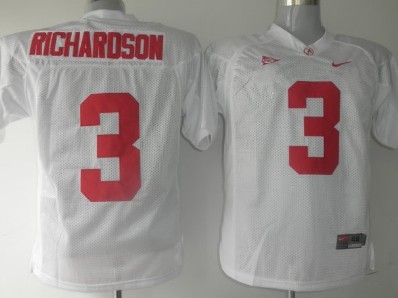 Alabama Crimson Tide #3 Richardson White Jersey