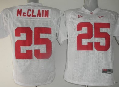 Alabama Crimson Tide #25 McClain White Jersey