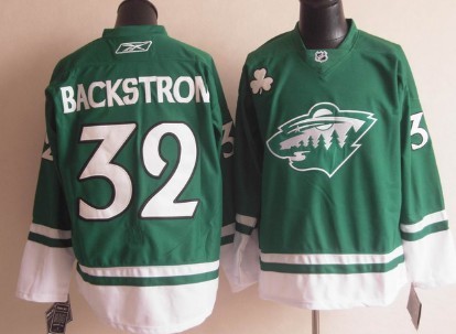 Minnesota Wild #32 Niklas Backstrom St. Patrick's Day Green Jersey