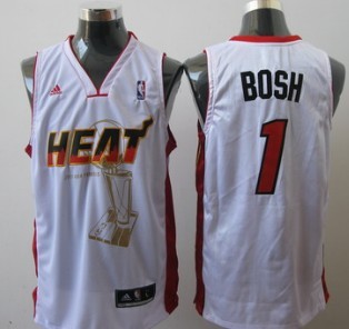 Miami Heats #1 Chris Bosh White The Finals Commemorative Jersey