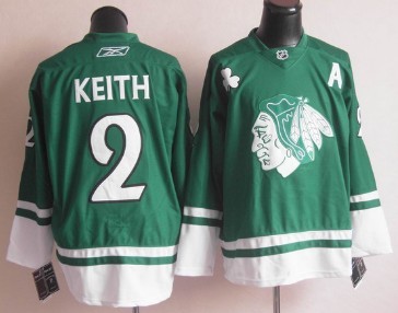 Chicago Blackhawks #2 Duncan Keith St. Patrick's Day Green Jersey