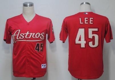 Houston Astros #45 Lee Red Jersey