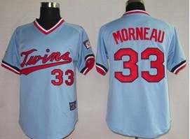 Minnesota Twins #33 Justin Morneau Light Blue Pullover Jersey