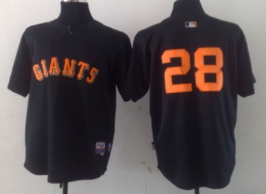 San Francisco Giants #28 Posey Black With Orange Jersey