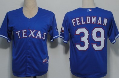Texas Rangers #39 Feldman Blue Jersey