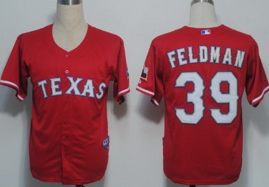 Texas Rangers #39 Feldman Red Jersey