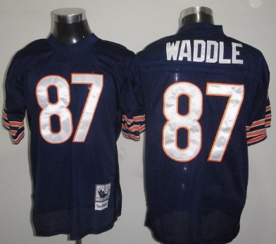Chicago Bears #87 Tom Waddle Blue Throwback Jersey