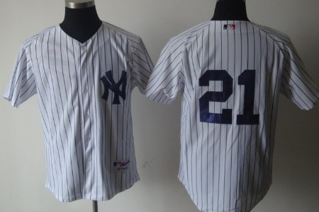 New York Yankees #21 Oneill White Jersey