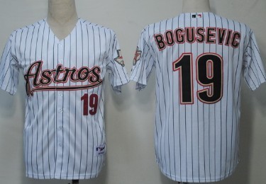 Houston Astros #19 Bogusevic White Pinstripe Jersey