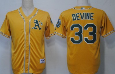 Oakland Athletics #33 Devine Yellow Jersey