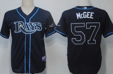 Tampa Bay Rays #57 McGee Navy Blue Jersey