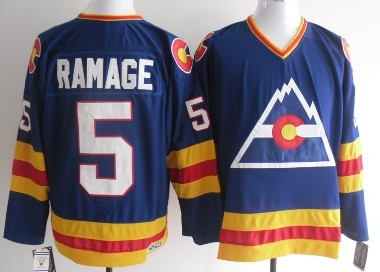 Colorado Avalanche #5 Rab Ramage Blue Throwback CCM Jersey
