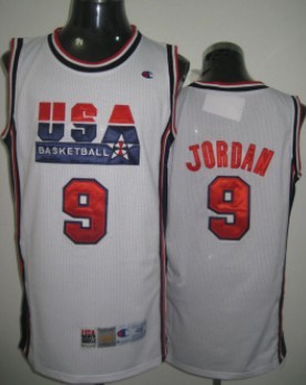 1992 Olympics Team USA #9 Michael Jordan White Swingman Jersey