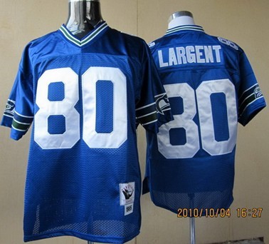Seattle Seahawks #80 Largent Blue Throwback Jersey
