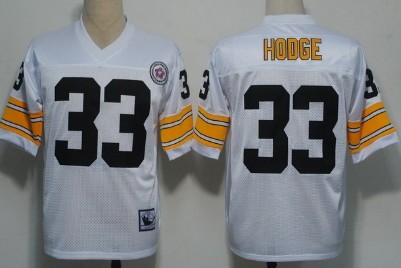 Pittsburgh Steelers #33 Merril Hodge White Throwback Jersey
