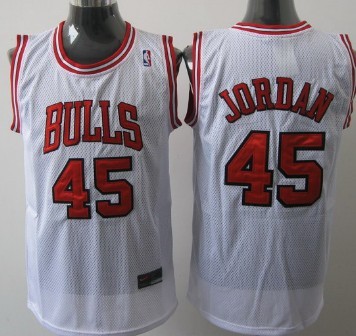 Chicago Bulls #45 Michael Jordan White Swingman Jersey