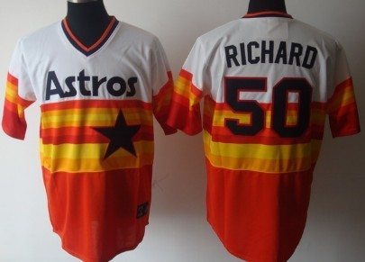 Houston Astros #50 Richard White With Orange Throwback Jersey