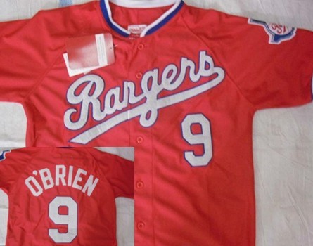 Texas Rangers #9 Pete OBrien Red Throwback Jersey