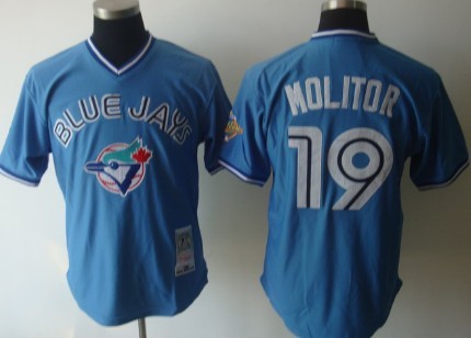 Toronto Blue Jays #19 Paul Molitor Light Blue Throwback Jersey